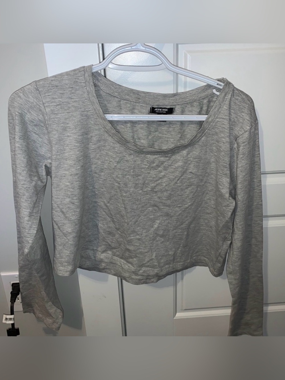 Ardene Light Gray Long Sleeve Cropped Top